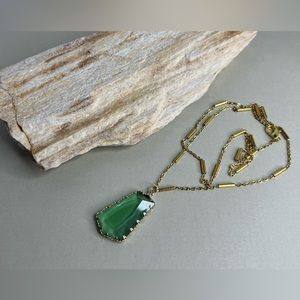 Bohemian Green Crystal Long Necklace -  Stylish Large Crystal Necklace